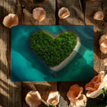 Heart-Shaped Tropical Island Mural Wallpaper — Aerial Ocean View Mural Wallpaper - room preview 03