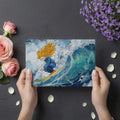 Surfer Girl Watercolor Mural Wallpaper — High-Energy Ocean Art Mural Wallpaper - room preview 03
