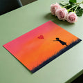 Heart Balloon Sunset Mural Wallpaper — Dreamy Silhouette Art Mural Wallpaper - room preview 03