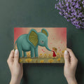 Elephant and Girl Dandelion Field Mural Wallpaper — Whimsical Decor Mural Wallpaper - room preview 03