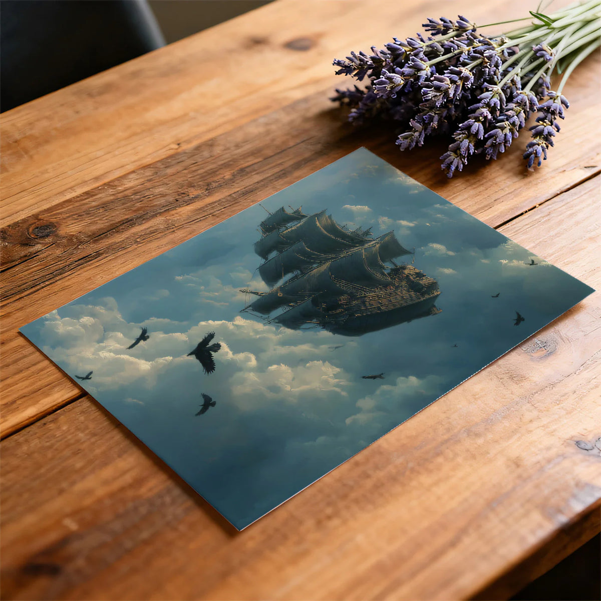 Flying Galleon Fantasy Mural Wallpaper — Epic Sky Adventure Mural Wallpaper - room preview 03