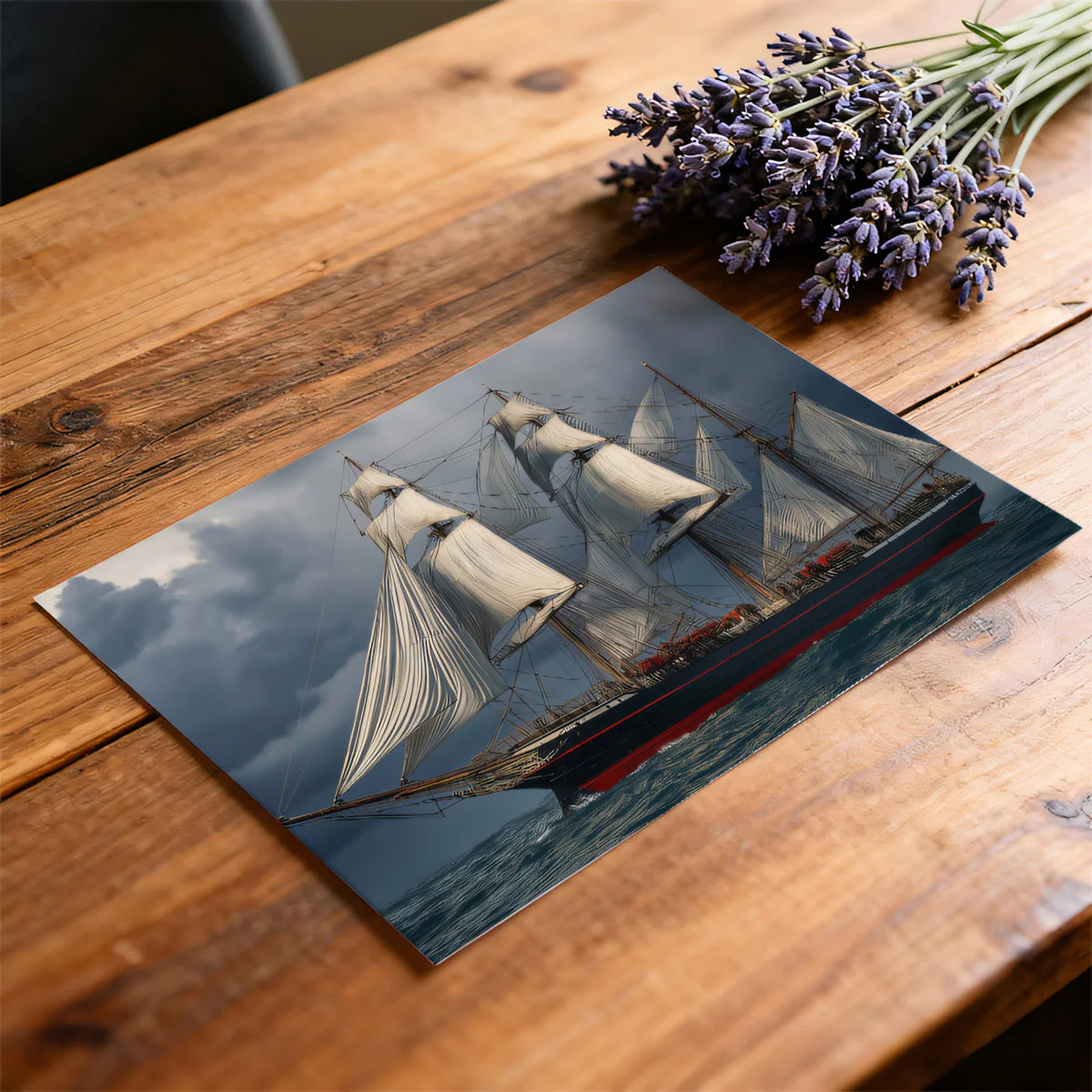 Stormy Seas Tall Ship Mural Wallpaper — Dramatic Marine Art Mural Wallpaper - room preview 03