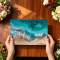 Aerial Ocean Waves Mural Wallpaper —Tropical Coastal Scene Mural Wallpaper - room preview 03
