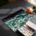 Aerial Ocean Wave Mural Wallpaper — Moody High Contrast Sea Foam Mural Wallpaper - room preview 03