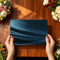 Fluid Silk Waves Mural Wallpaper — Dark Navy Abstract Decor Mural Wallpaper - room preview 03