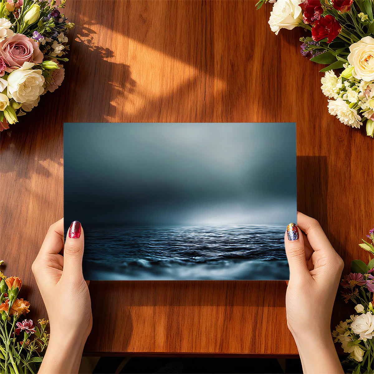 Misty Ocean Horizon Mural Wallpaper — Cinematic Seascape Mural Wallpaper - room preview 03