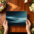 Abstract Fluid Wave Mural Wallpaper — Modern Dark Teal Seascape Mural Wallpaper - room preview 03