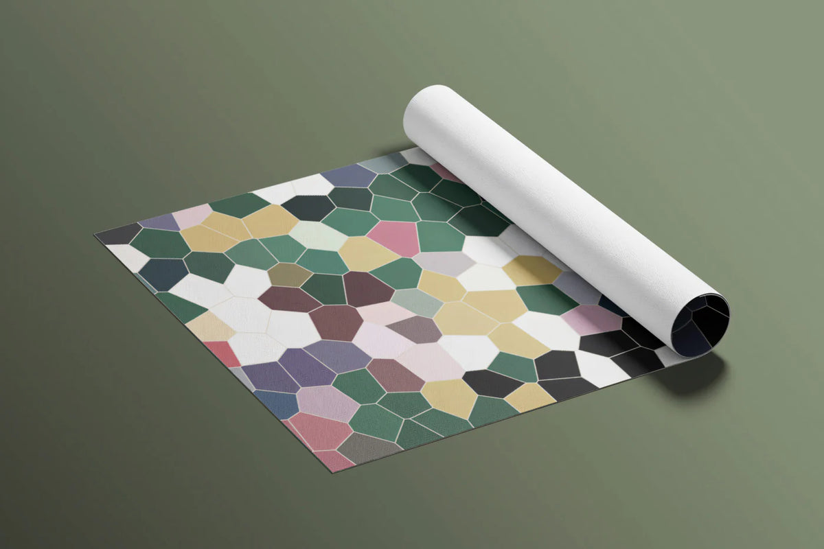 Hexagon Mosaic Mural Wallpaper — Colorful Geometric Pattern Mural Wallpaper - room preview 03