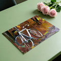 Autumn Bicycle Forest Mural Wallpaper — Abstract Seasonal Art Mural Wallpaper - room preview 03