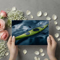 Neon Kayak on Dark Water Mural Wallpaper — Dynamic Oil Painting Mural Wallpaper - room preview 03
