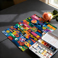Basketball Collage Mural Wallpaper — Vibrant Pop Art Pattern Mural Wallpaper - room preview 03