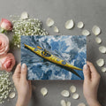 Kayaker on Swirling Waves Mural Wallpaper — Dynamic Vector Graphic Mural Wallpaper - room preview 03