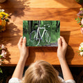 Abstract Forest Bicycle Mural Wallpaper — Modern Nature Graphic Mural Wallpaper - room preview 03
