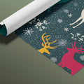 Winter Reindeer Forest Mural Wallpaper —Playful Holiday Pattern Mural Wallpaper - room preview 03