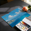 Mediterranean Kite Festival Mural Wallpaper — Coastal Oil Painting Mural Wallpaper - room preview 03