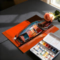 Concept Car Sketch Mural Wallpaper — Dynamic Industrial Line Art Mural Wallpaper - room preview 03