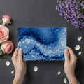 Abstract Blue Mosaic Wave Mural Wallpaper — Fluid Artistic Design Mural Wallpaper - room preview 03