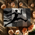 Athletic Silhouette Collage Mural Wallpaper — Graphic Monochromatic Mural Wallpaper - room preview 03