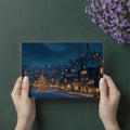 Old European Winter City Mural Wallpaper — Festive Architectural Mural Wallpaper - room preview 03