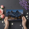 Dolomite Mountain Village Mural Wallpaper — Twilight Winter Scene Mural Wallpaper - room preview 03