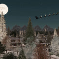 Santa Night Flight Mural Wallpaper — Winter Forest Holiday Scene Mural Wallpaper - room preview 03