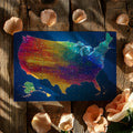 Rainbow Starburst USA Map Mural Wallpaper — Vibrant Cosmic Wall Art Mural Wallpaper - room preview 03