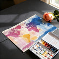 Abstract Watercolor World Map Mural Wallpaper — Vibrant Cartography Mural Wallpaper - room preview 03