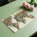 Pixel Map Mural Wallpaper — Vibrant Global Grid Pattern Mural Wallpaper - room preview 03