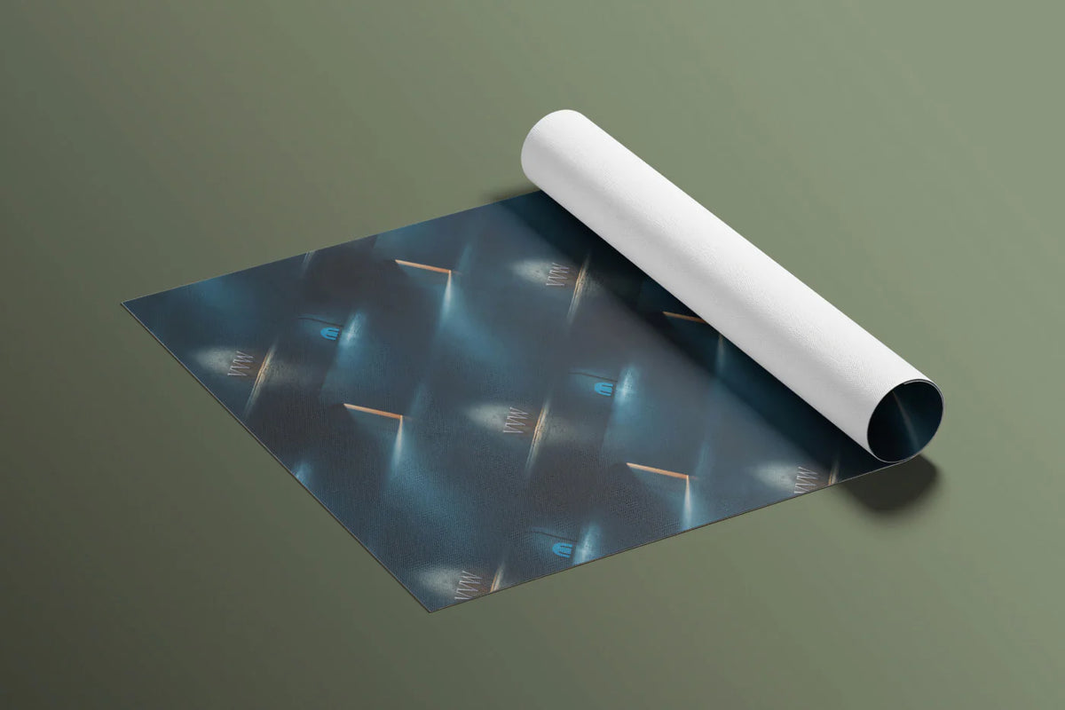 Abstract Blue Light Beam Mural Wallpaper — Modern Geometric Art Mural Wallpaper - room preview 03