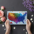 Rainbow Glitter USA Map Mural Wallpaper — Festive Pop Art Decor Mural Wallpaper - room preview 03