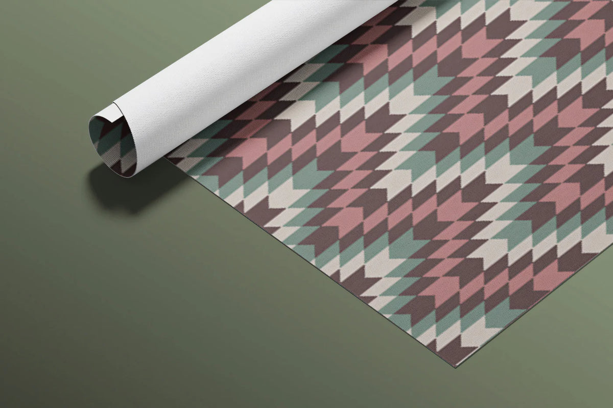 Woven Chevron Knit Mural Wallpaper — Earthy Geometric Pattern Mural Wallpaper - room preview 03