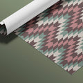 Woven Chevron Knit Mural Wallpaper — Earthy Geometric Pattern Mural Wallpaper - room preview 03