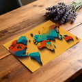 Geometric 3D World Map Mural Wallpaper — Modern Global Design Mural Wallpaper - room preview 03