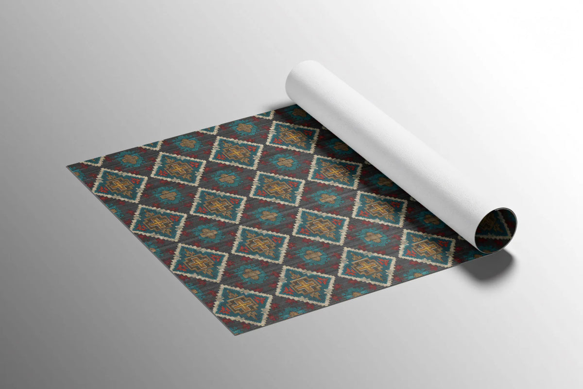 Micro Diamond Tapestry Mural Wallpaper — Dark Jewel Tone Repeat Mural Wallpaper - room preview 03