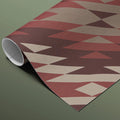 Diagonal Ikat Geometric Mural Wallpaper — Rich Crimson Textile Print Mural Wallpaper - room preview 03