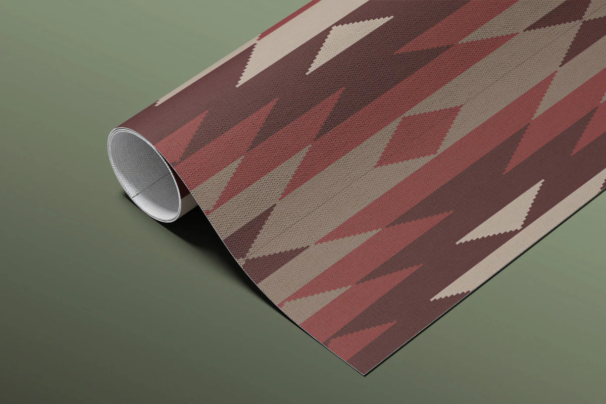 Southwest Geometric Diamond Mural Wallpaper — Earthy Tribal Motif Mural Wallpaper - room preview 03