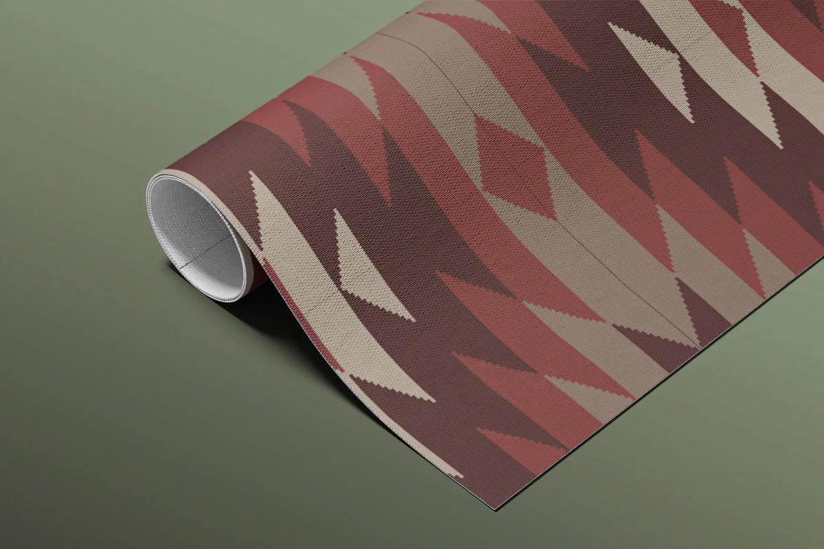 Southwestern Geometric Mural Wallpaper — Earthy Tribal Motif Mural Wallpaper - room preview 03