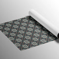 Intricate Folk Diamond Mural Wallpaper — Dark Traditional Repeat Mural Wallpaper - room preview 03