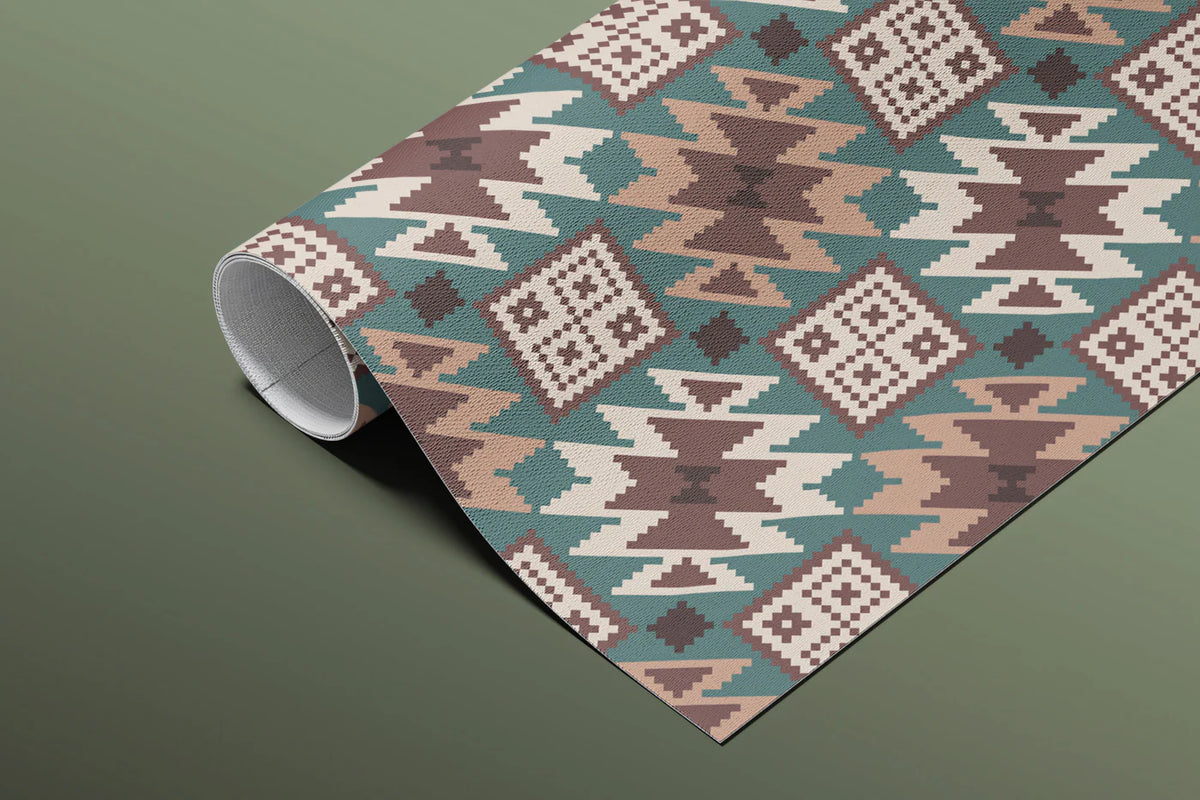 Geometric Houndstooth Mural Wallpaper — Woven Pattern Design Mural Wallpaper - room preview 03