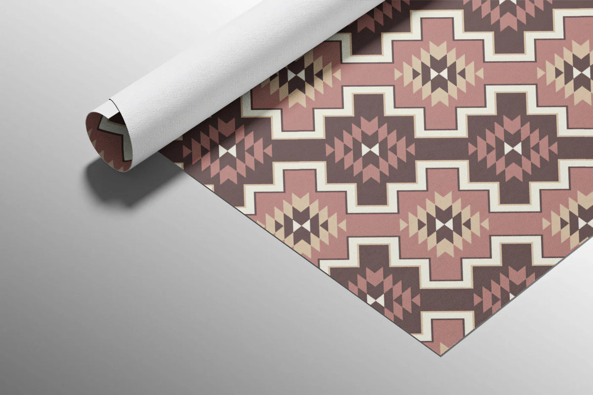 Southwest Woven Tile Mural Wallpaper — Earthy Geometric Pattern Mural Wallpaper - room preview 03