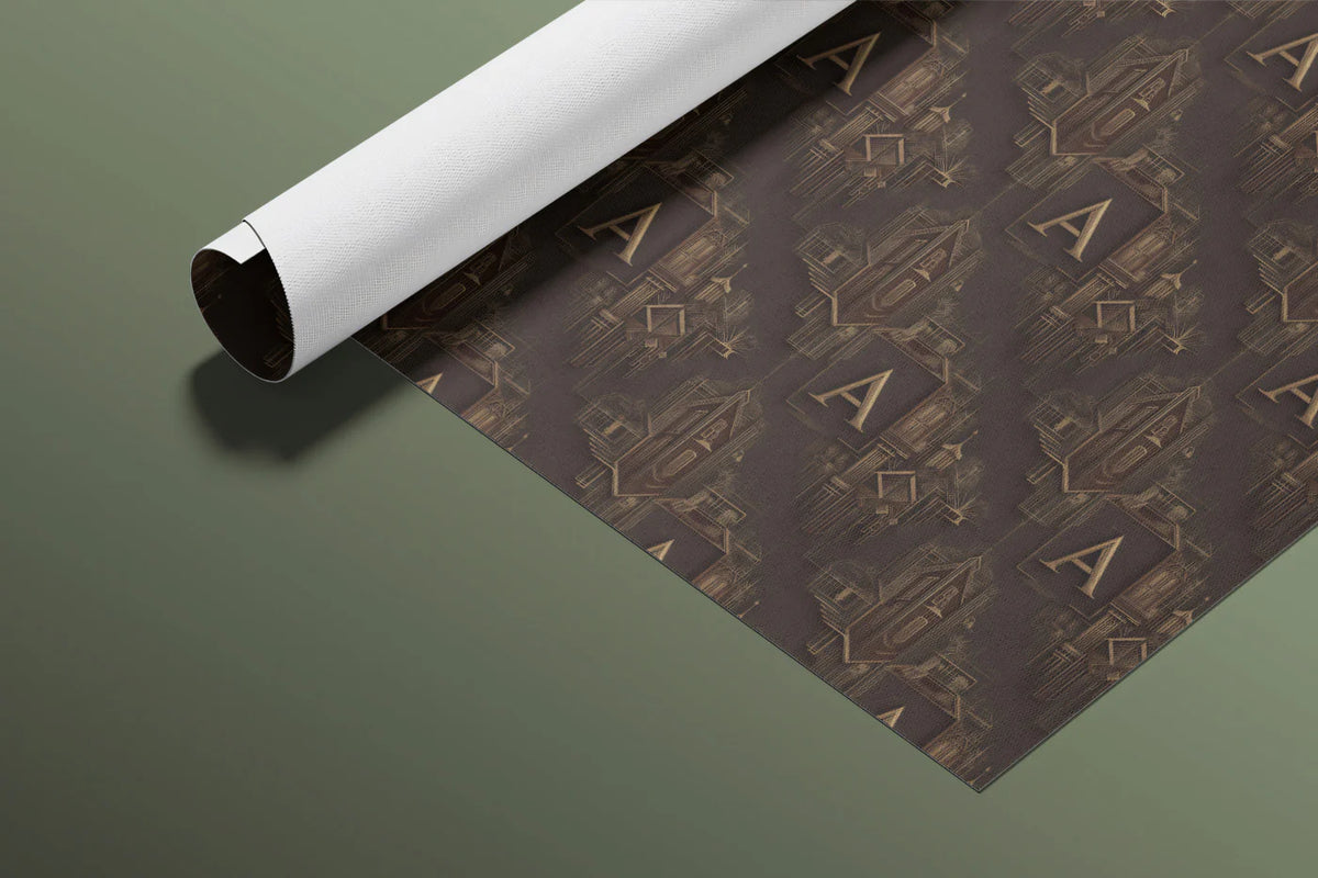 Gothic Letter A Repeat Mural Wallpaper — Dark Academia Aesthetic Mural Wallpaper - room preview 03