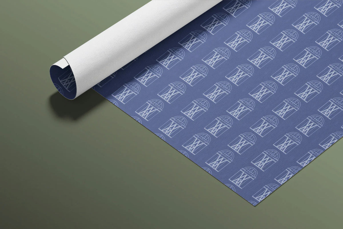 Minimalist Arch Grid Mural Wallpaper — Navy Blue Architectural Mural Wallpaper - room preview 03