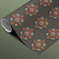 Traditional Floral Medallion Mural Wallpaper — Rich Tapestry Print Mural Wallpaper - room preview 03