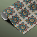 Traditional Floral Motif Mural Wallpaper — Embroidery Inspired Print Mural Wallpaper - room preview 03