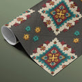 Folk Square Geometric Mural Wallpaper — Traditional Textile Motif Mural Wallpaper - room preview 03