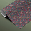 Crimson Lattice Geometric Mural Wallpaper — Moody Pattern Design Mural Wallpaper - room preview 03