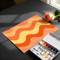 Retro Wavy Stripe Mural Wallpaper — Groovy Warm Tones Mural Wallpaper - room preview 03