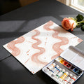 Terracotta Wavy Line Mural Wallpaper — Modern Minimalist Art Mural Wallpaper - room preview 03