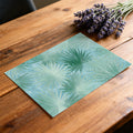 Stylized Palm Leaf Mural Wallpaper — Cool Mint and Aqua Botany Mural Wallpaper - room preview 03