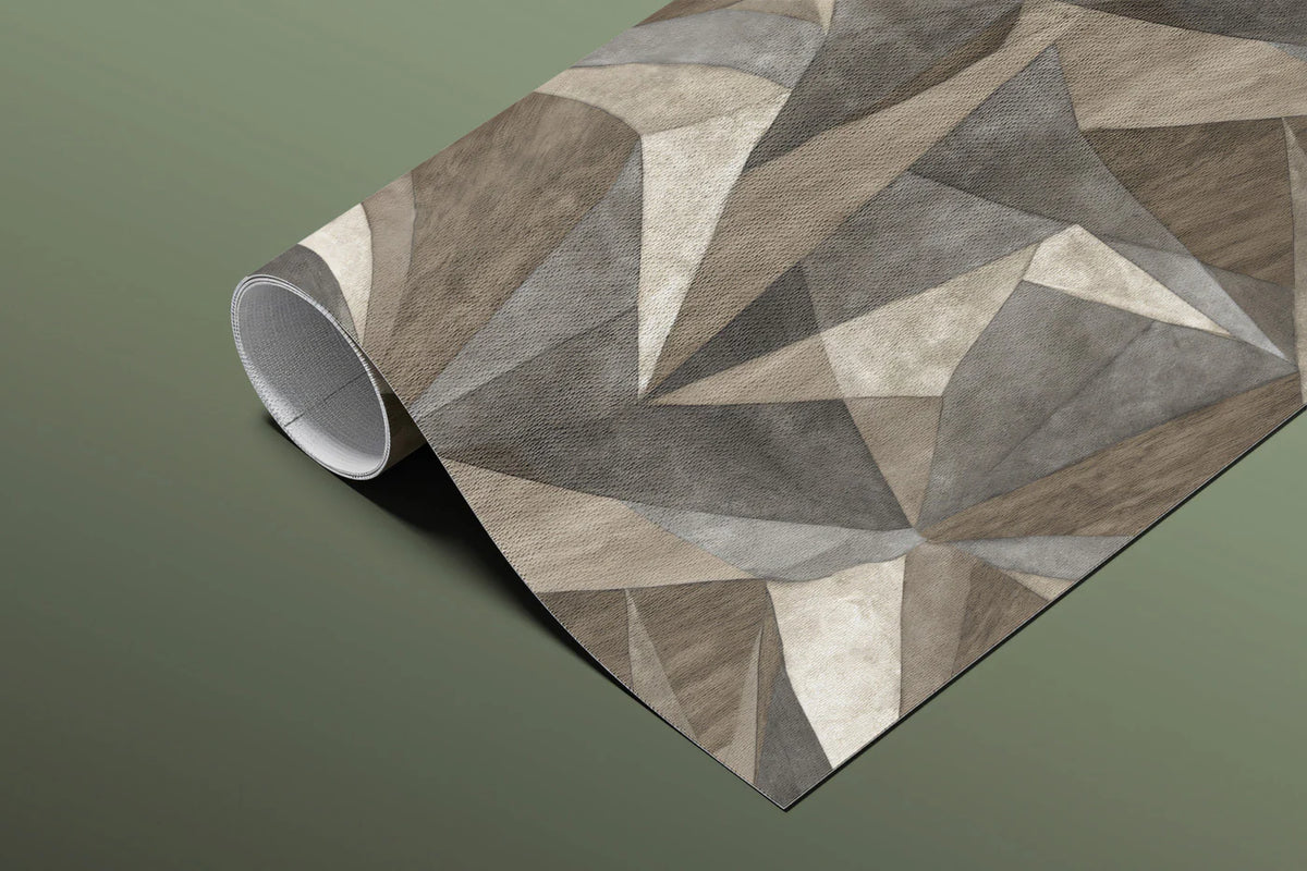 Geometric Prism Mural Wallpaper — Modern Abstract Faceted Design Mural Wallpaper - room preview 03